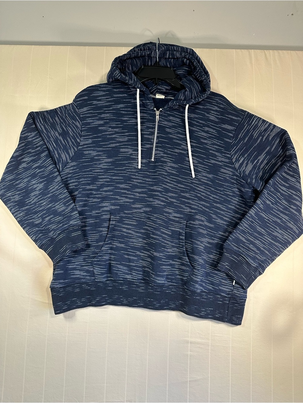 Reverse Threads Ezra 1/4 Zip Pullover Hoodie Navy Space Dye Men's Large EUC